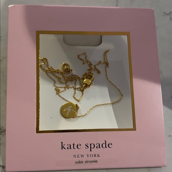 Kate spade ♠️ ⭐️Mini  Initial K bling pendant gold plated necklace - Picture 8 of 17